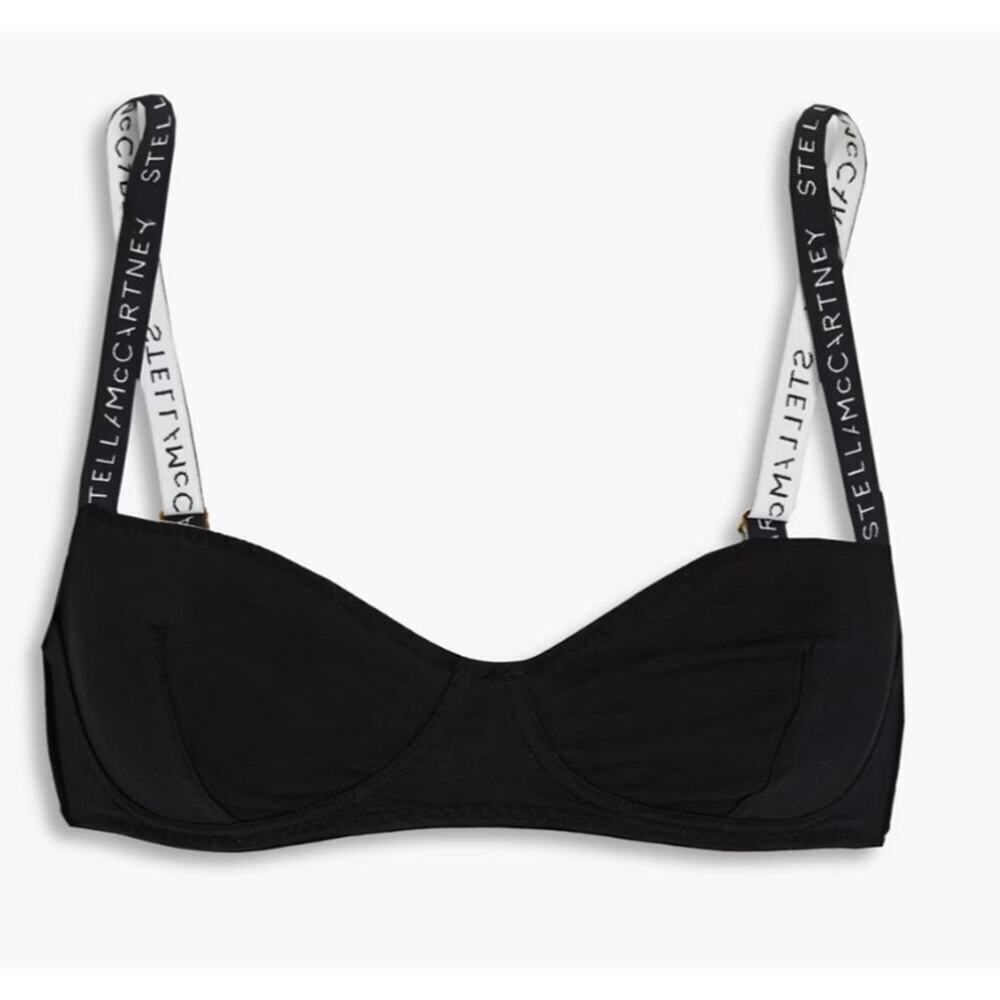 Stella McCartney Stretch cotton jersey balconette bra L